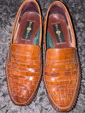 VINTAGE Bill Blass Woven Leather Loafers | Unisex Men’s 8.5 / Women’s 10 | MINT